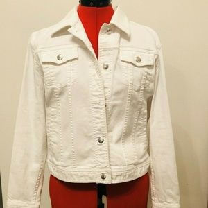 Ladies Large White Chaps Denim Jacket -